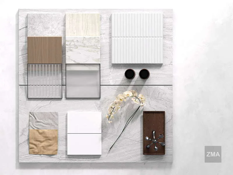 The interior materials ZMA used for apartment HAP, Legacy, Thanh Xuan, Hanoi